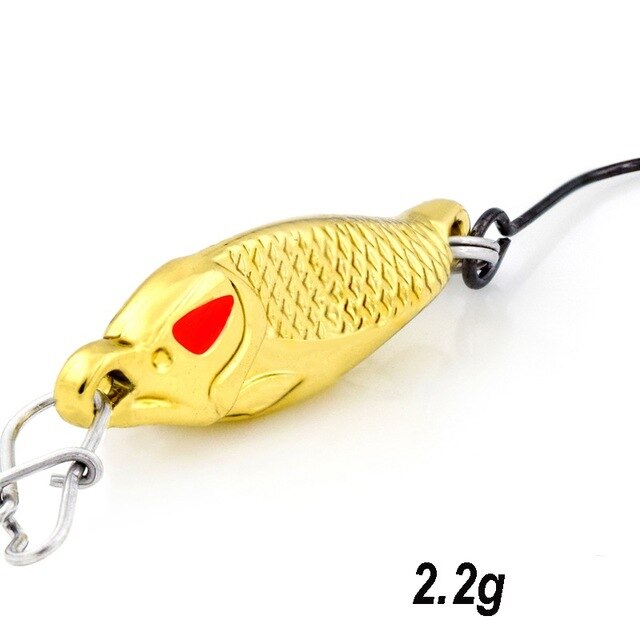 Fishing Lure Single Hook Sequins 2.2g Metal Fishing Spoon Tackle Bait White Bar Creek Small Fish Mouth Baits Outdoor Sports Gear