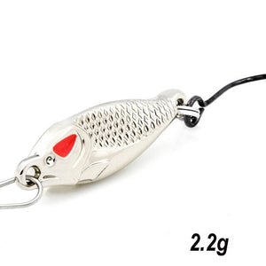 Fishing Lure Single Hook Sequins 2.2g Metal Fishing Spoon Tackle Bait White Bar Creek Small Fish Mouth Baits Outdoor Sports Gear