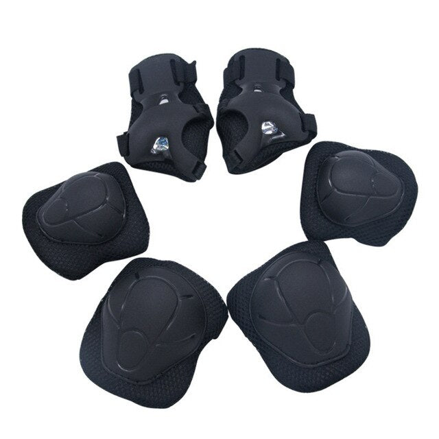 LOCLE 6pcs/Set Adjustable Roller Skating Elbow Wrist Pad For Kids Safety Protection Skating Cycling Outdoor Sports Gear Guard