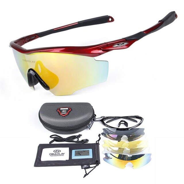 Riding Polarized Sunglasses Anti-UV Shortsighted Lenses Holding Glasses Goggles Fishing Sports Gear 5PCS Lenses