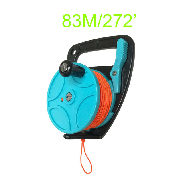 150 272FT Scuba Diving Reel Spool Finger Line Retractable Reels With handle Stopper for Snorkeling Underwater Water Sports Gear
